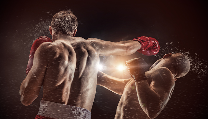 Boxer Getting Punched by Opponent