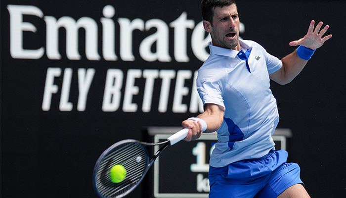 Novak Djokovic Playing in the Australian Open