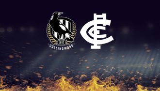 Logos of Carlton and Collingwood rivals