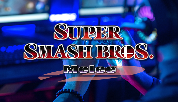 Esport tournament with Super Smash Bros. Melee projected