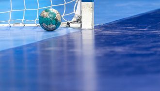 Handball played in a gym