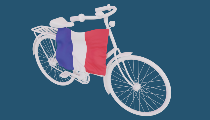 Bicycle with French flag