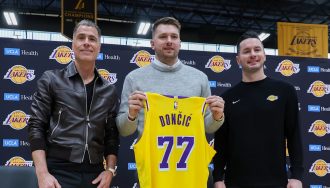 Luka Dončić unveiled as a Lakers player.