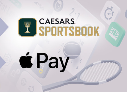 Caesars Sportsbook logo and Apple Pay logo