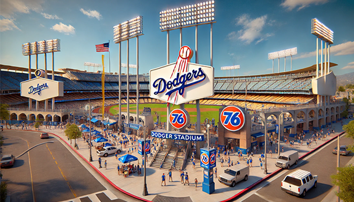 The Dodger Stadium in Los Angeles, California