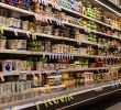 Supermarket shelving dairy products